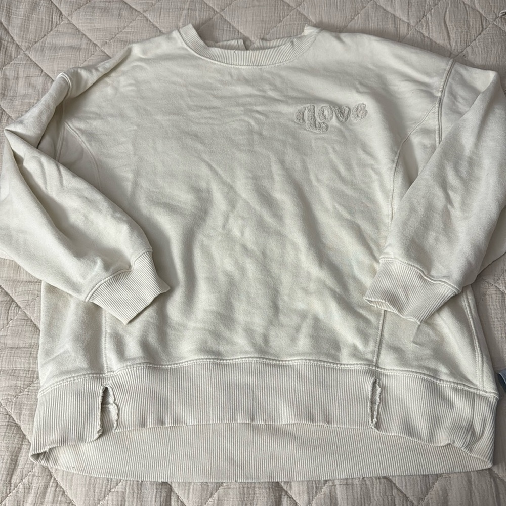 aerie cream love sweatshirt